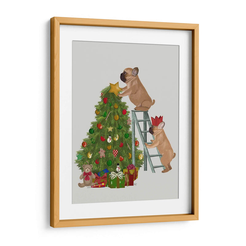 Escalera De Árbol De Bulldog Francés De Navidad - Fab Funky | Cuadro decorativo de Canvas Lab