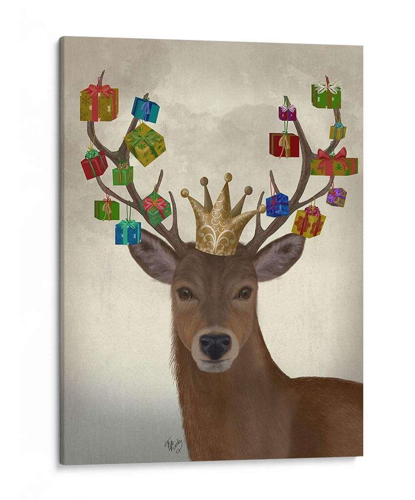 Regalo De Navidad Rodamiento De Ciervos - Fab Funky | Cuadro decorativo de Canvas Lab