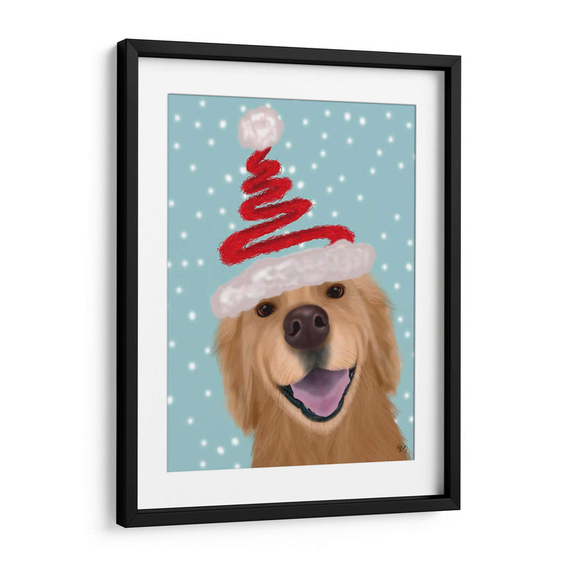 Christmas Golden Retriever Y Spring Santa Hat - Fab Funky | Cuadro decorativo de Canvas Lab