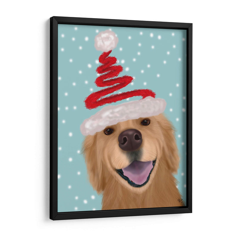 Christmas Golden Retriever Y Spring Santa Hat - Fab Funky | Cuadro decorativo de Canvas Lab