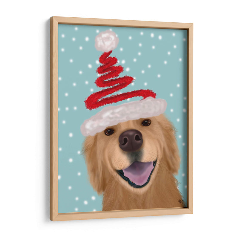 Christmas Golden Retriever Y Spring Santa Hat - Fab Funky | Cuadro decorativo de Canvas Lab