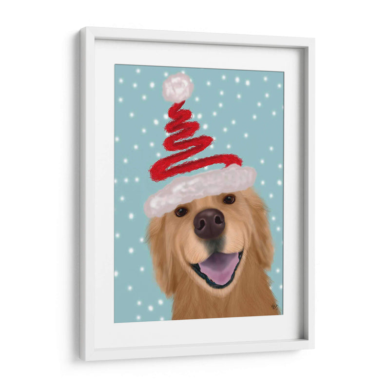 Christmas Golden Retriever Y Spring Santa Hat - Fab Funky | Cuadro decorativo de Canvas Lab