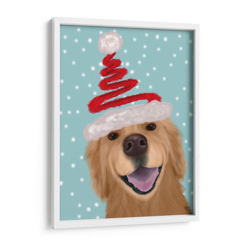 Christmas Golden Retriever Y Spring Santa Hat - Fab Funky | Cuadro decorativo de Canvas Lab