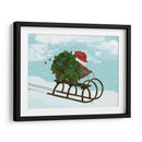 Navidad Holly Hedgehog Sledding - Fab Funky | Cuadro decorativo de Canvas Lab