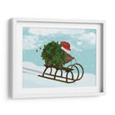 Navidad Holly Hedgehog Sledding - Fab Funky | Cuadro decorativo de Canvas Lab