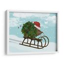 Navidad Holly Hedgehog Sledding - Fab Funky | Cuadro decorativo de Canvas Lab