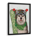 Snowboard Husky De Navidad - Fab Funky | Cuadro decorativo de Canvas Lab