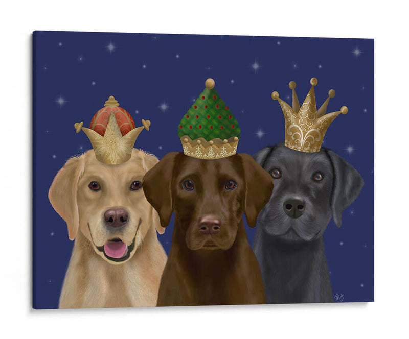 Labradores De Navidad, Tres Reyes - Fab Funky | Cuadro decorativo de Canvas Lab