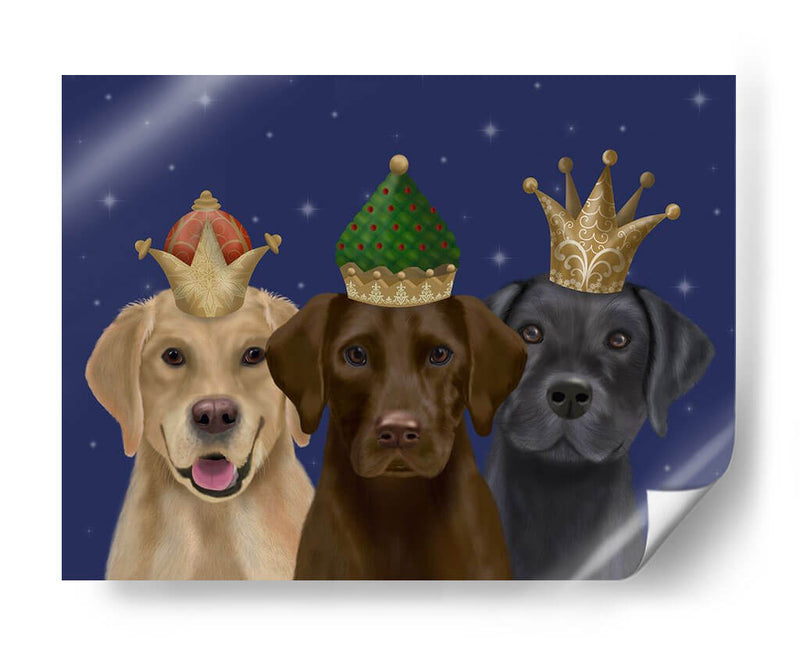 Labradores De Navidad, Tres Reyes - Fab Funky | Cuadro decorativo de Canvas Lab