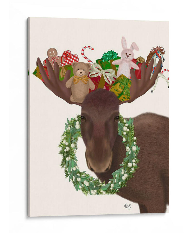 Christmas Moose Y Regalos De Navidad - Fab Funky | Cuadro decorativo de Canvas Lab