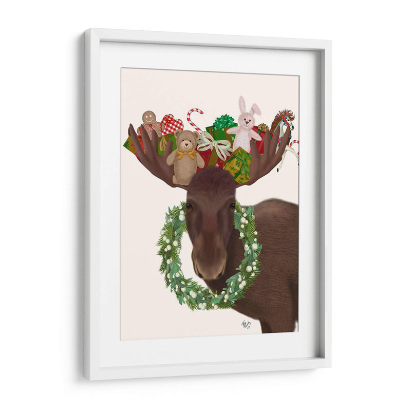 Christmas Moose Y Regalos De Navidad - Fab Funky | Cuadro decorativo de Canvas Lab