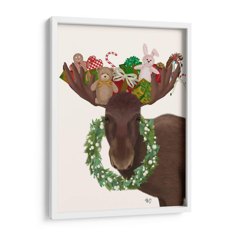 Christmas Moose Y Regalos De Navidad - Fab Funky | Cuadro decorativo de Canvas Lab