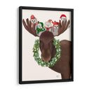 Christmas Moose Y Búhos De Navidad - Fab Funky | Cuadro decorativo de Canvas Lab