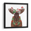 Moose De Navidad Y Búhos De Navidad Hacia Adelante - Fab Funky | Cuadro decorativo de Canvas Lab