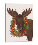 Christmas Moose Y Guirnalda De Arándanos - Fab Funky | Cuadro decorativo de Canvas Lab
