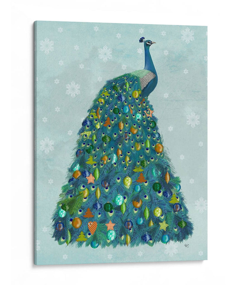 Navidad Pavo Real Árbol De Navidad - Fab Funky | Cuadro decorativo de Canvas Lab