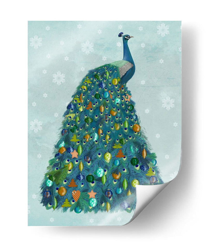 Navidad Pavo Real Árbol De Navidad - Fab Funky | Cuadro decorativo de Canvas Lab