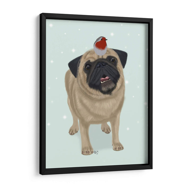 Navidad Pug Y Robin - Fab Funky | Cuadro decorativo de Canvas Lab