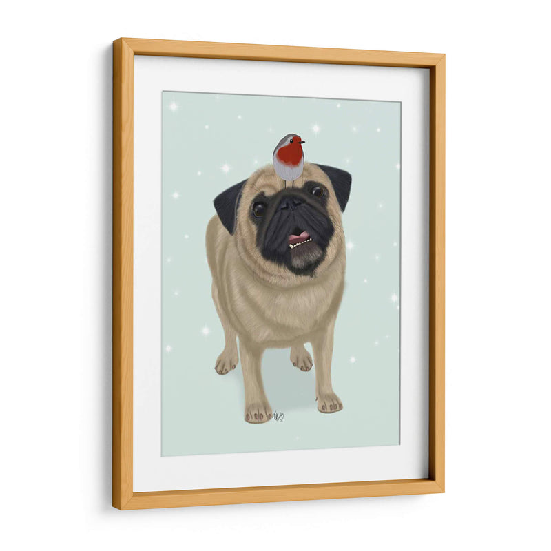 Navidad Pug Y Robin - Fab Funky | Cuadro decorativo de Canvas Lab