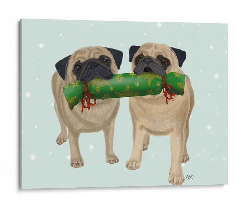 Navidad Pug Pair Y Galleta - Fab Funky | Cuadro decorativo de Canvas Lab