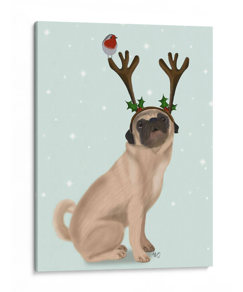 Pójete De Navidad Con Astas Y Robin - Fab Funky | Cuadro decorativo de Canvas Lab