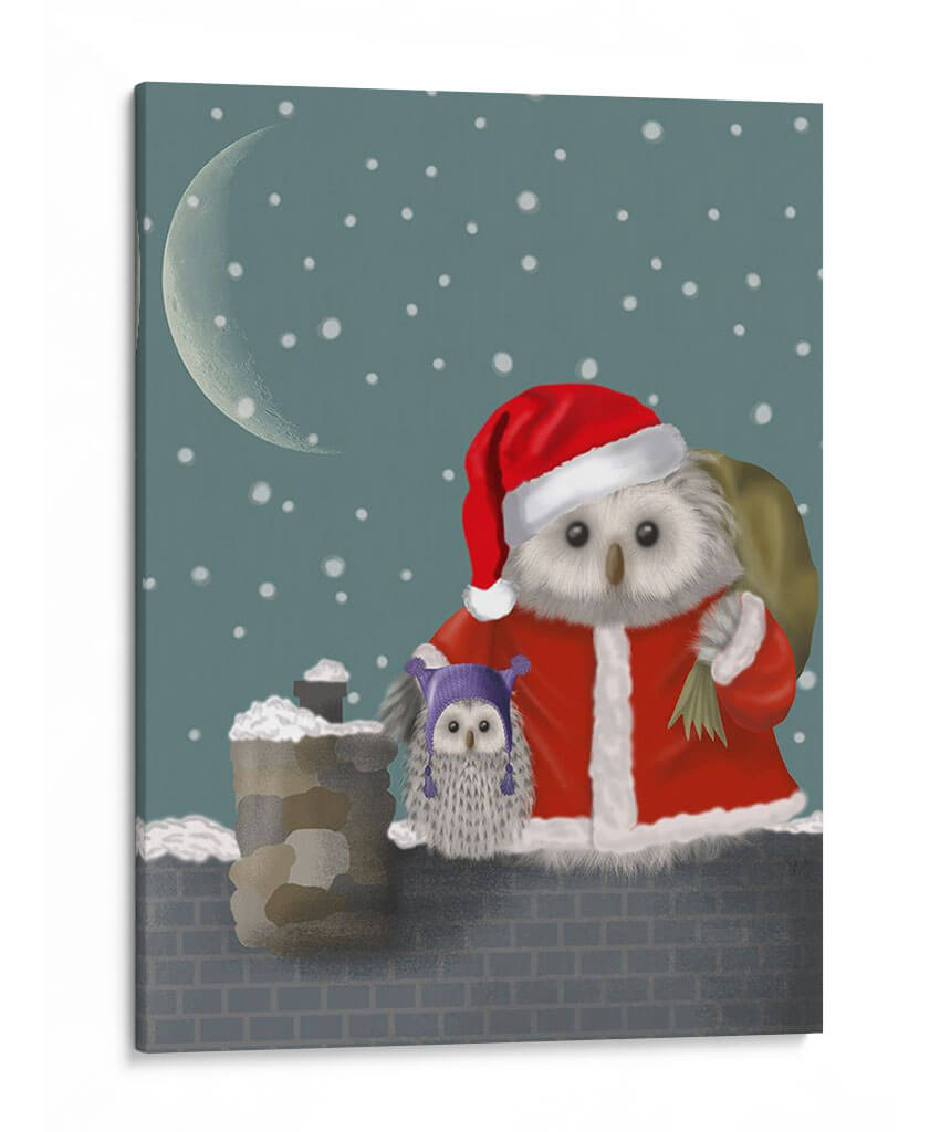 Navidad Santa Owl - Fab Funky | Cuadro decorativo de Canvas Lab