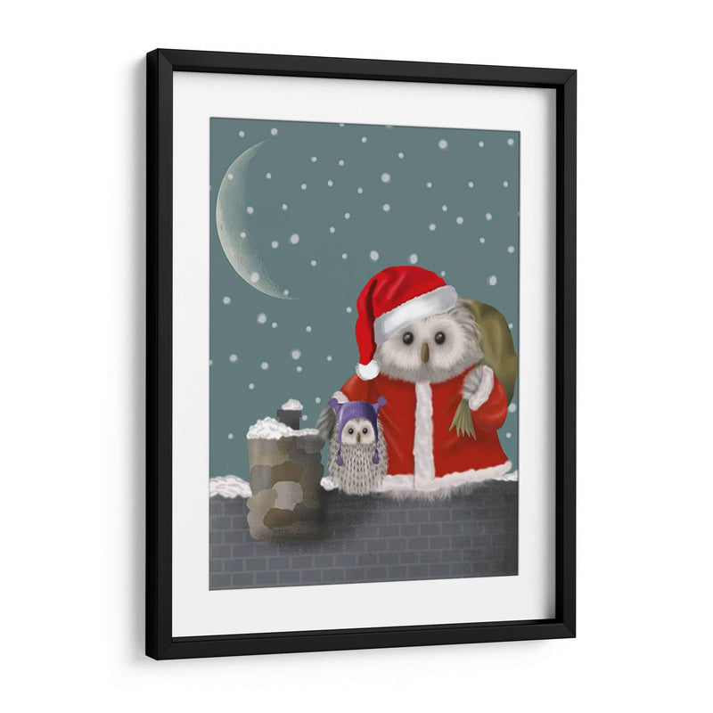 Navidad Santa Owl - Fab Funky | Cuadro decorativo de Canvas Lab