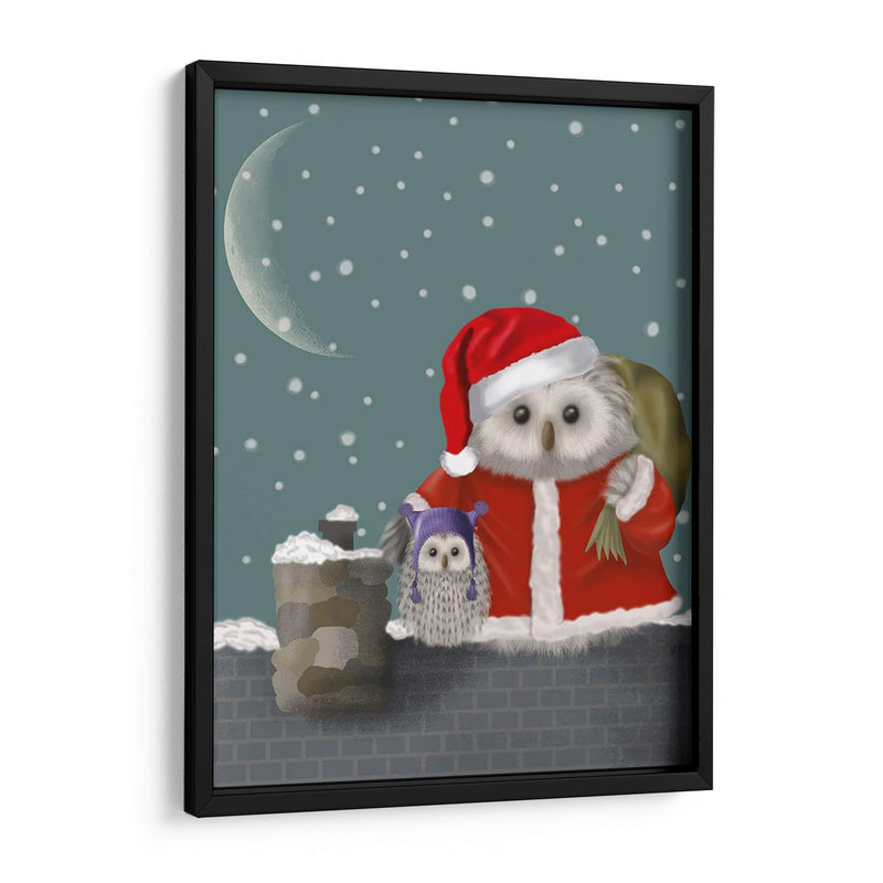 Navidad Santa Owl - Fab Funky | Cuadro decorativo de Canvas Lab