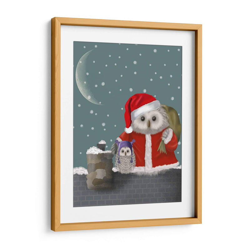 Navidad Santa Owl - Fab Funky | Cuadro decorativo de Canvas Lab