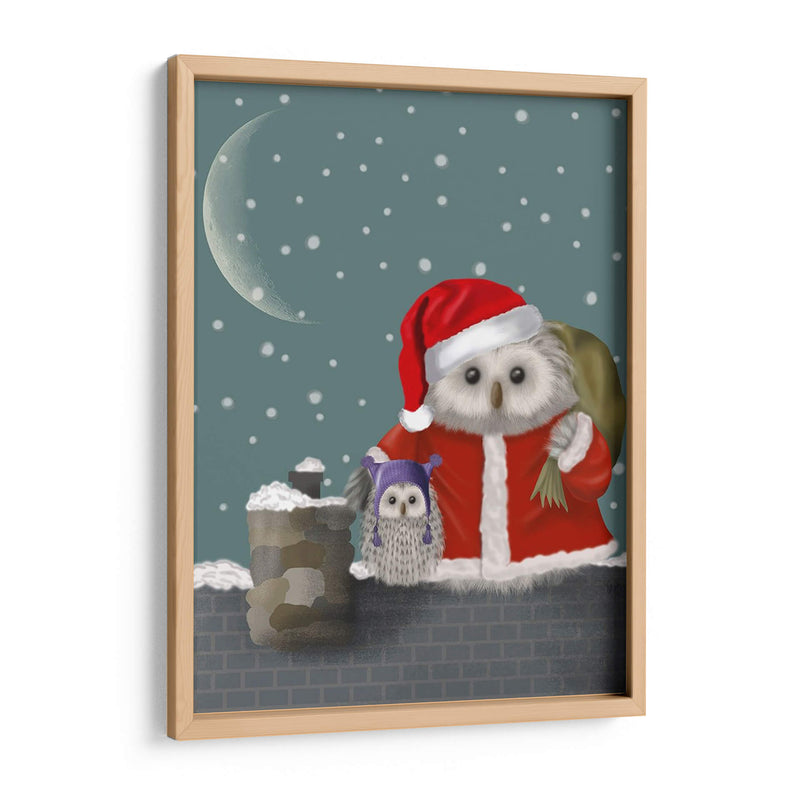 Navidad Santa Owl - Fab Funky | Cuadro decorativo de Canvas Lab