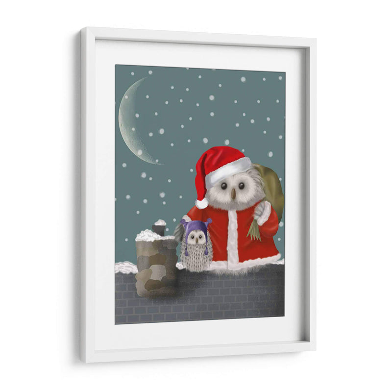 Navidad Santa Owl - Fab Funky | Cuadro decorativo de Canvas Lab