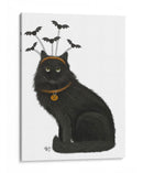 Halloween Gato Negro Y Murciélagos - Fab Funky | Cuadro decorativo de Canvas Lab