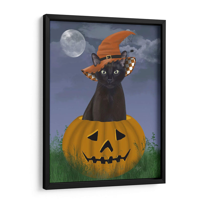 Gato Negro De Halloween En Calabaza - Fab Funky | Cuadro decorativo de Canvas Lab