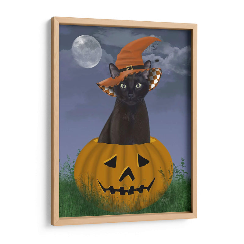 Gato Negro De Halloween En Calabaza - Fab Funky | Cuadro decorativo de Canvas Lab