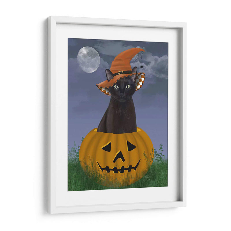 Gato Negro De Halloween En Calabaza - Fab Funky | Cuadro decorativo de Canvas Lab