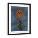 Halloween Gato Negro En Calabaza Globo De Aire Caliente - Fab Funky | Cuadro decorativo de Canvas Lab