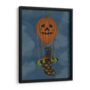 Halloween Gato Negro En Calabaza Globo De Aire Caliente - Fab Funky | Cuadro decorativo de Canvas Lab