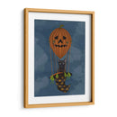 Halloween Gato Negro En Calabaza Globo De Aire Caliente - Fab Funky | Cuadro decorativo de Canvas Lab