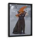 Gato Negro De Halloween En Sombrero De Brujas - Fab Funky | Cuadro decorativo de Canvas Lab