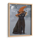 Gato Negro De Halloween En Sombrero De Brujas - Fab Funky | Cuadro decorativo de Canvas Lab