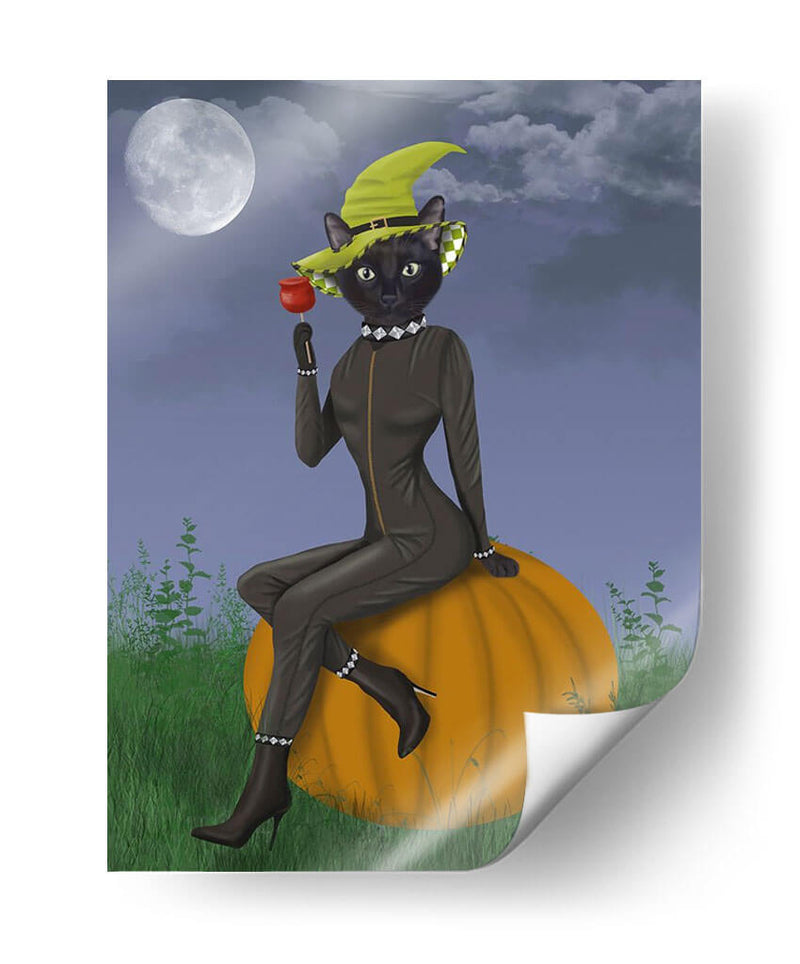 Halloween Cat Y Toffee Apple - Fab Funky | Cuadro decorativo de Canvas Lab