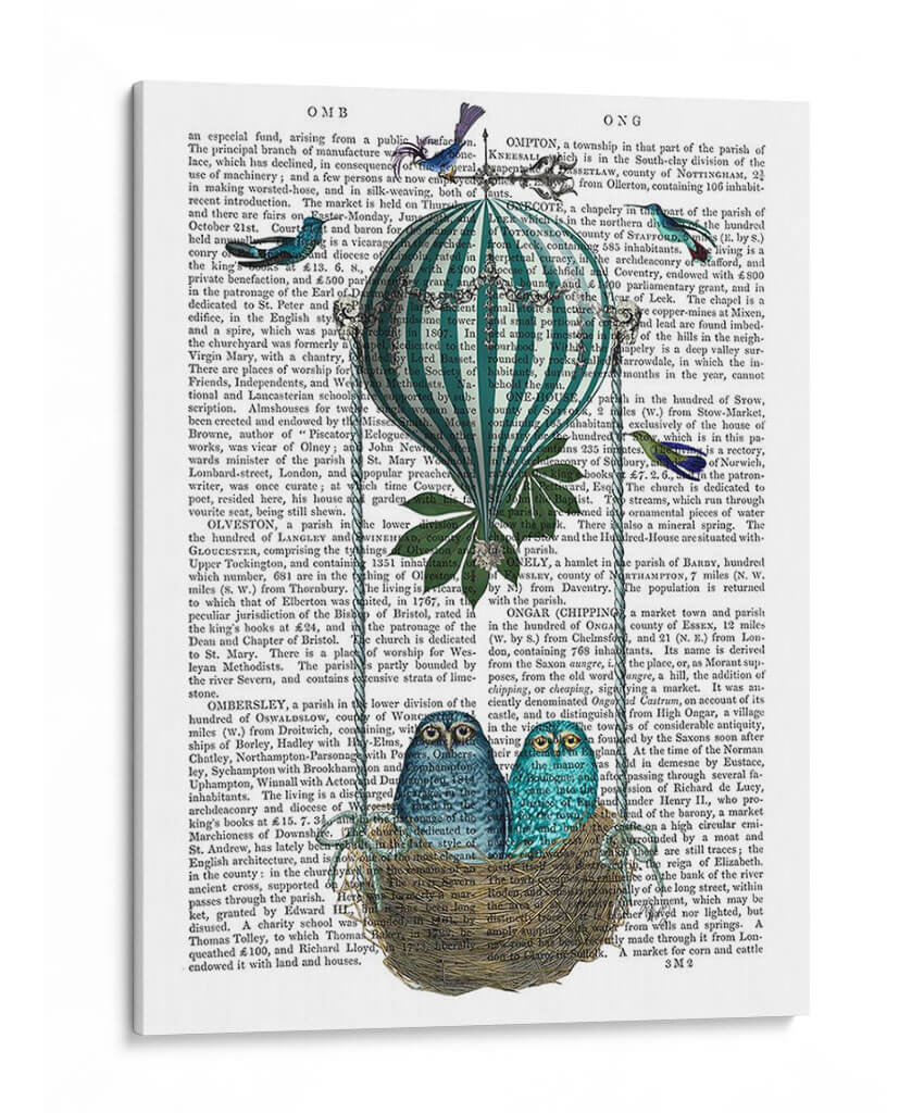 Owl Globo Nido - Fab Funky | Cuadro decorativo de Canvas Lab