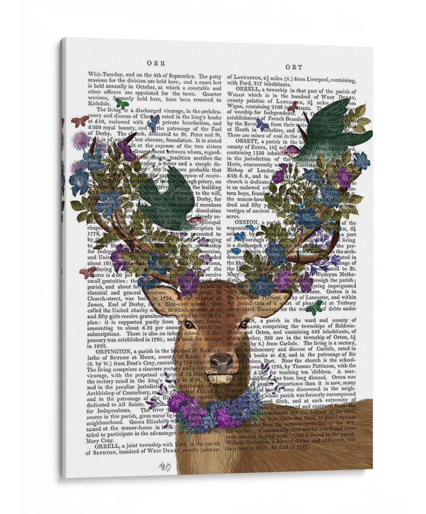 Birduidor Deer, Pájaros De Amor Verde - Fab Funky | Cuadro decorativo de Canvas Lab