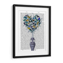 Arbusto Corazón Mariposa, Azul Y Amarillo - Fab Funky | Cuadro decorativo de Canvas Lab