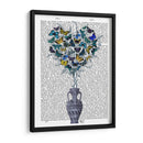 Arbusto Corazón Mariposa, Azul Y Amarillo - Fab Funky | Cuadro decorativo de Canvas Lab