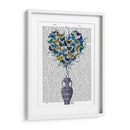 Arbusto Corazón Mariposa, Azul Y Amarillo - Fab Funky | Cuadro decorativo de Canvas Lab