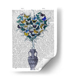 Arbusto Corazón Mariposa, Azul Y Amarillo - Fab Funky | Cuadro decorativo de Canvas Lab