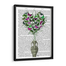 Butterfly Heart Bush, Verde Y Rosa - Fab Funky | Cuadro decorativo de Canvas Lab