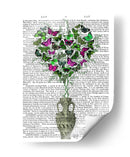 Butterfly Heart Bush, Verde Y Rosa - Fab Funky | Cuadro decorativo de Canvas Lab