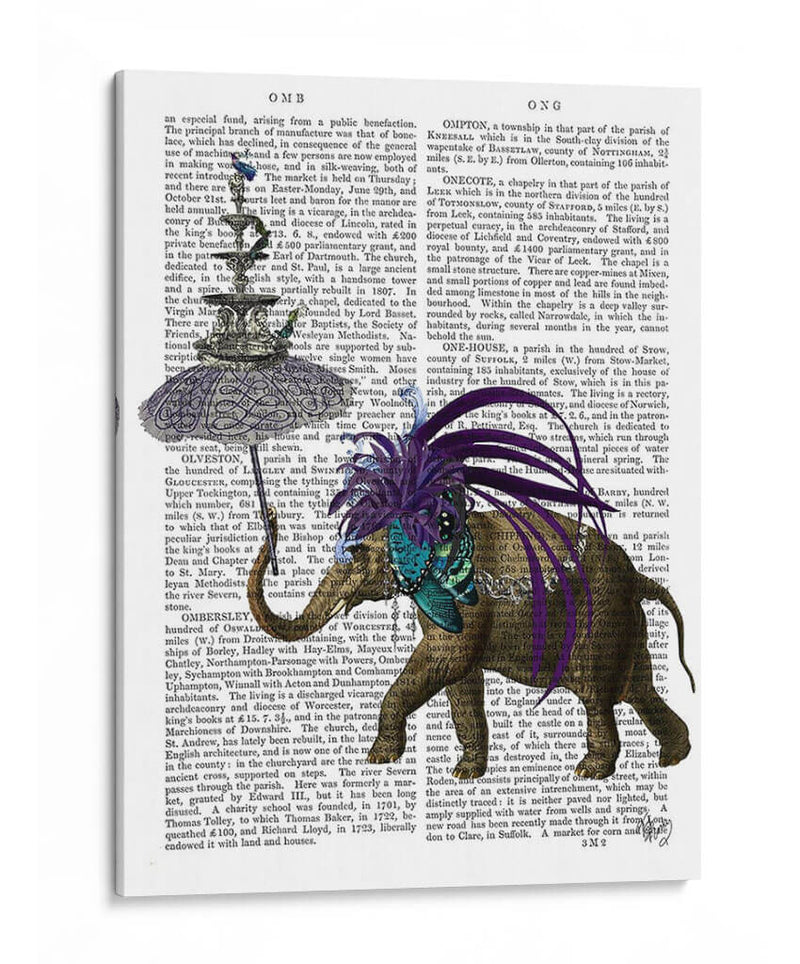 Elefante Y Paraguas - Fab Funky | Cuadro decorativo de Canvas Lab